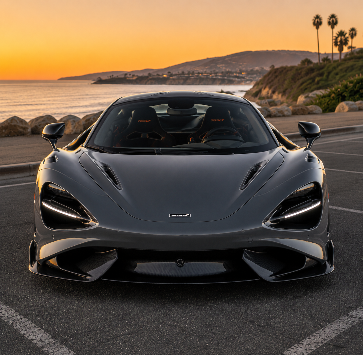 McLaren 765LT supercar overlooking the California coast - Exotic Motors