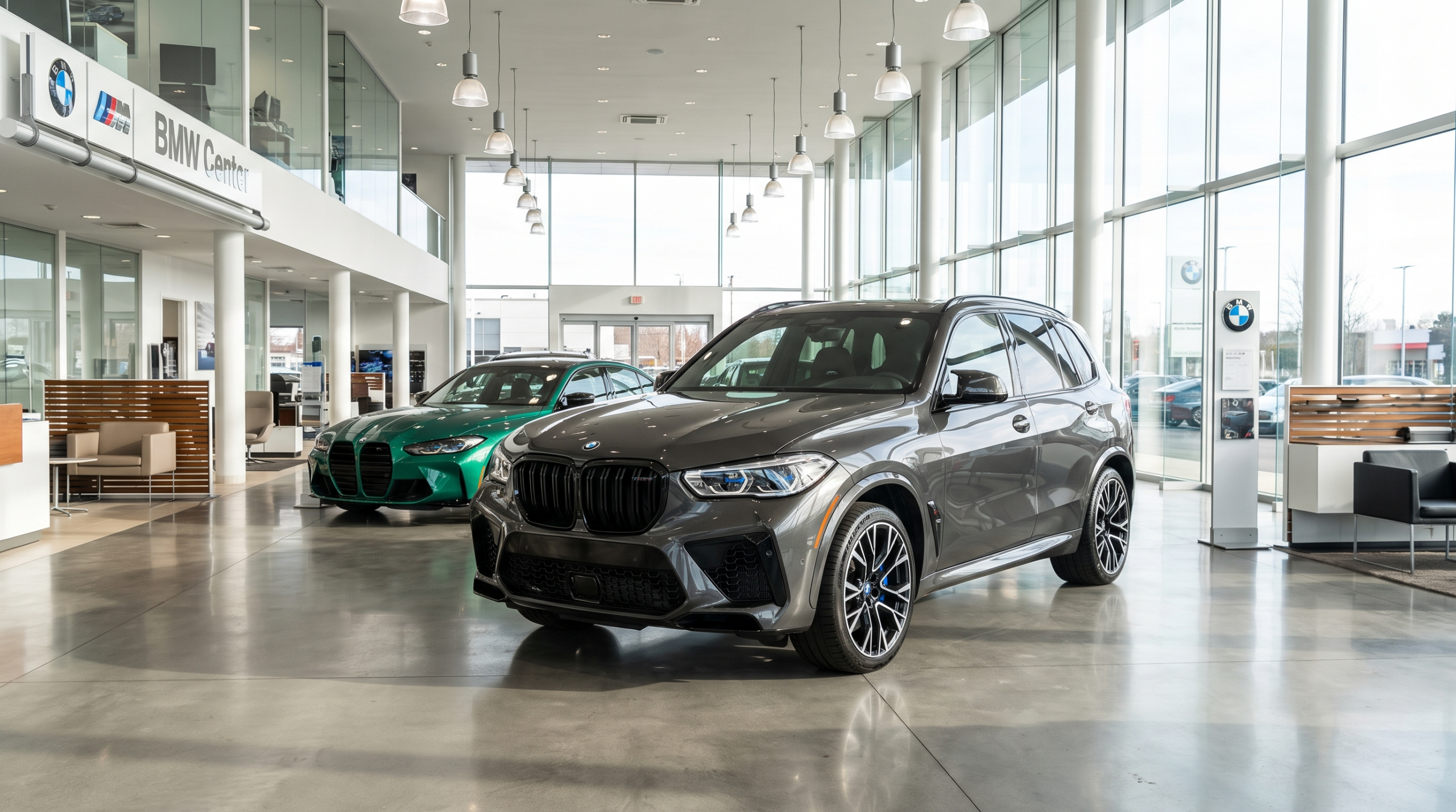The modern BMW M Series showroom is dominated by SUVs