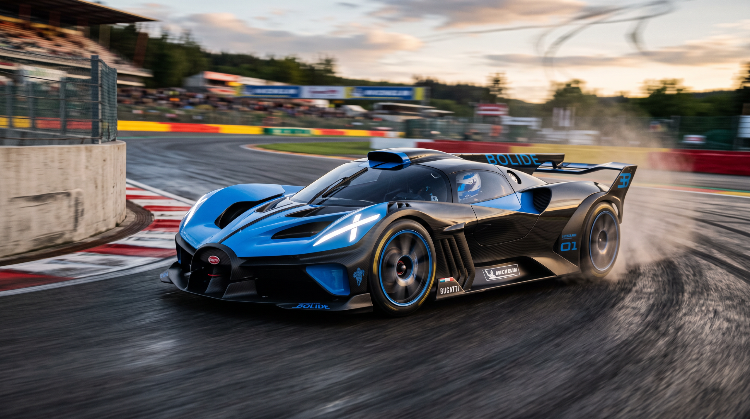 Bugatti Bolide track hypercar, the chassis donor for the Bugatti Destrier one-off (AI illustration)