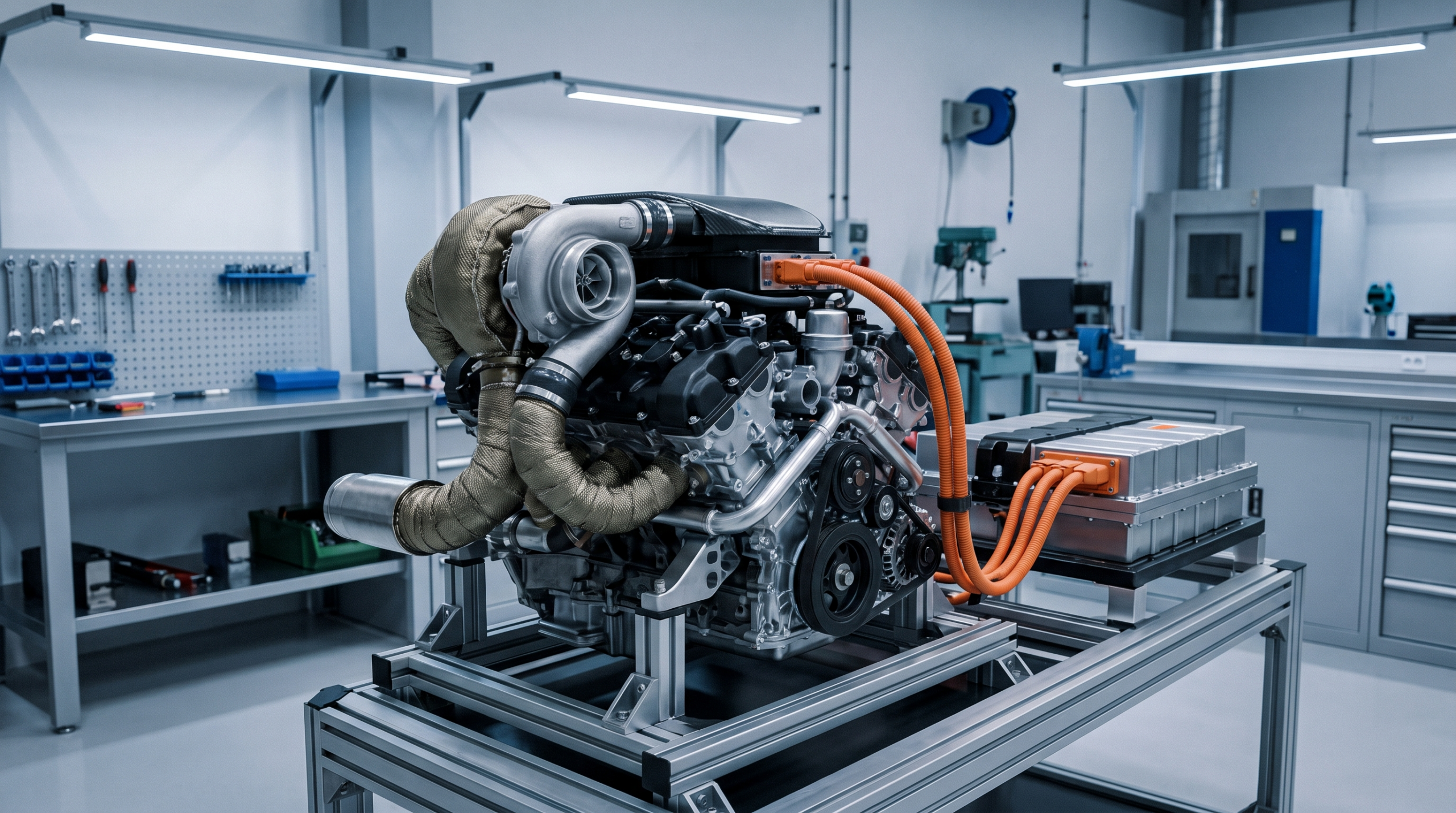 Hybrid Formula 1 power unit of the type behind the Cadillac F1 engine project