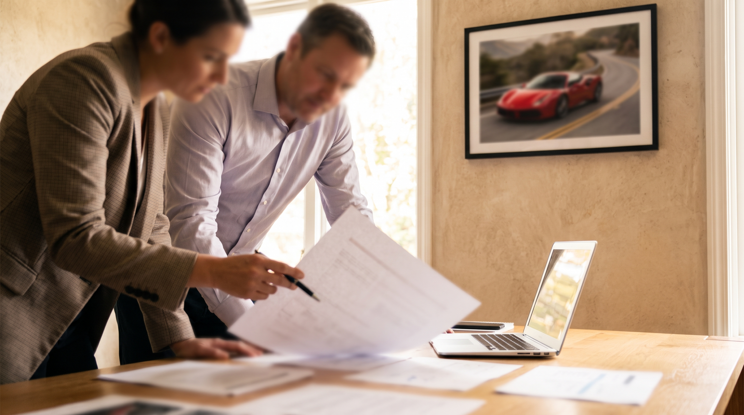 CPA consultation about vehicle tax advantages — illustrative rendering