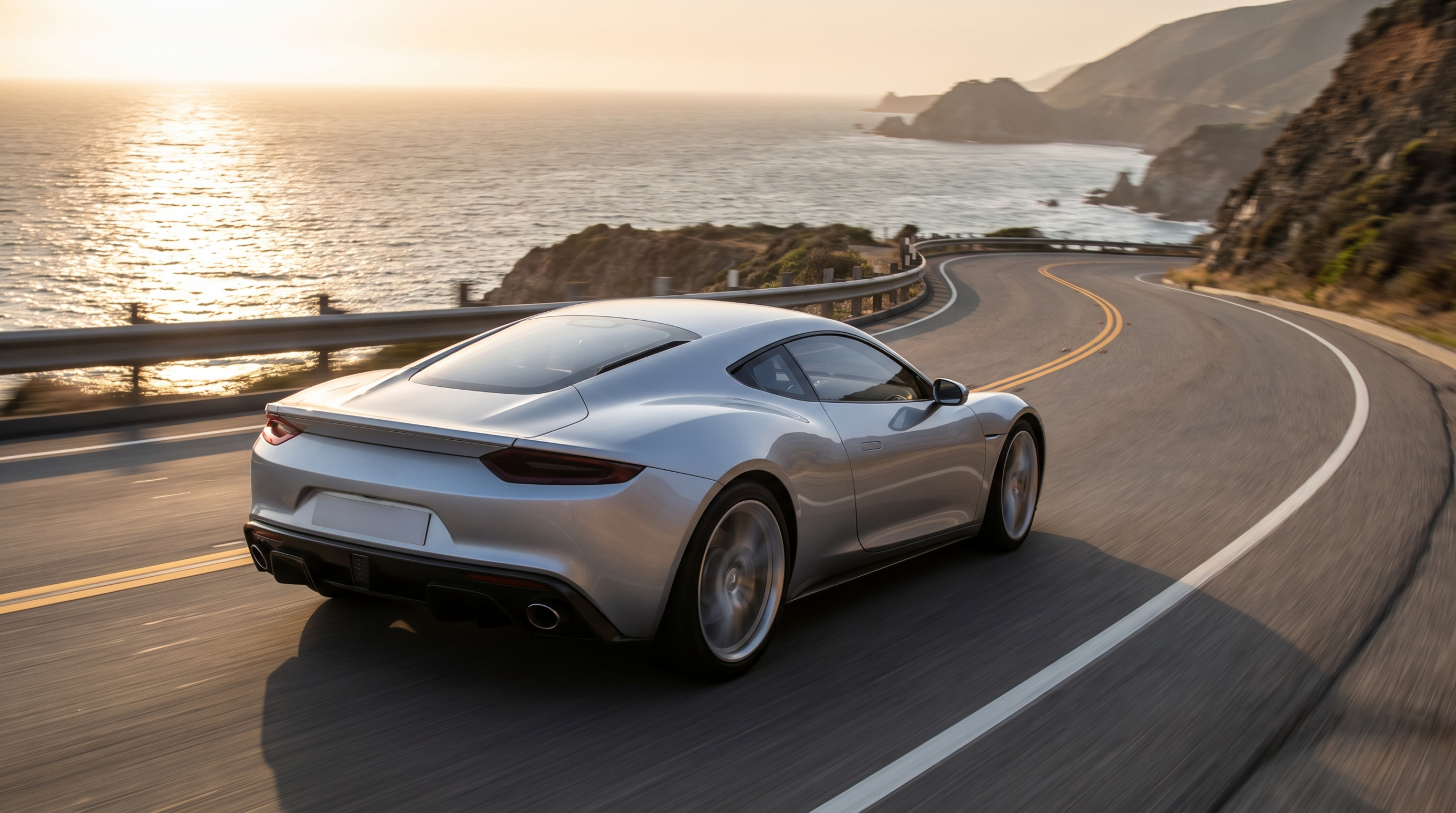 Test drive before purchasing an exotic car — illustrative rendering