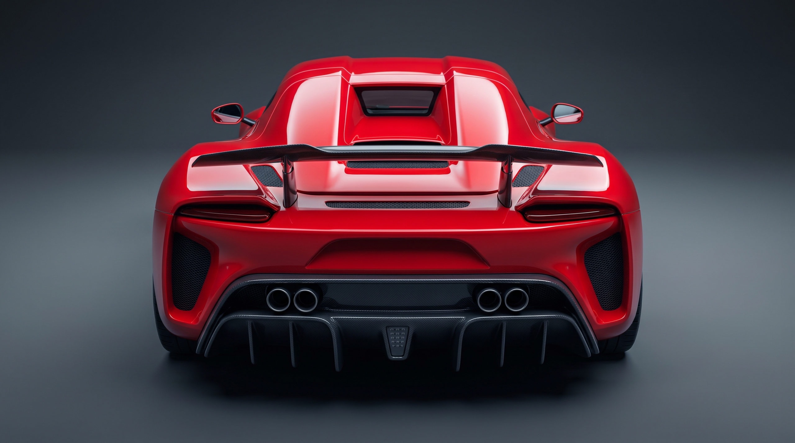 Ferrari 849 Testarossa twin-tail rear deck with the active rear wing raised