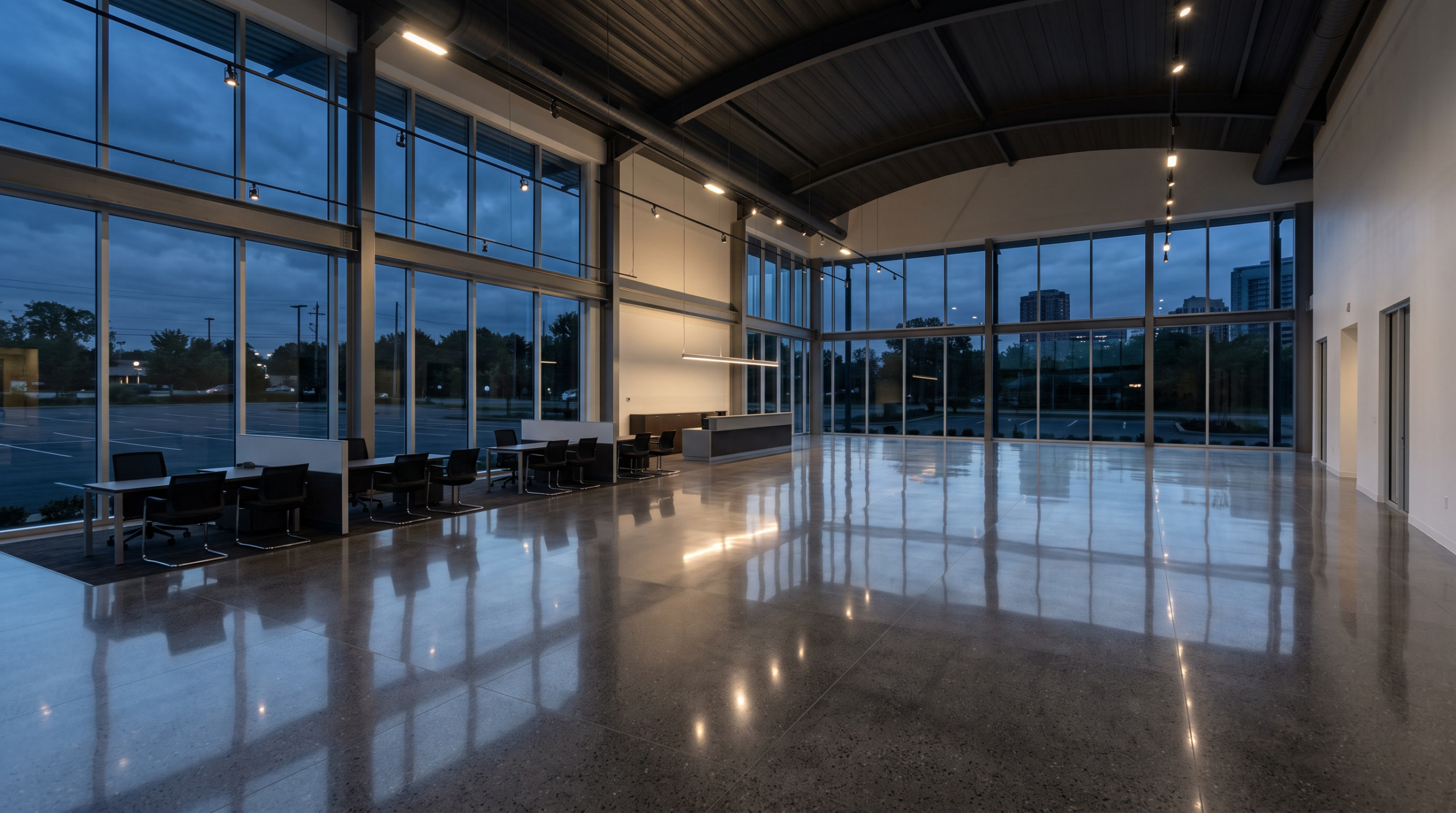 Empty showroom during the Jaguar relaunch, with no new cars to sell
