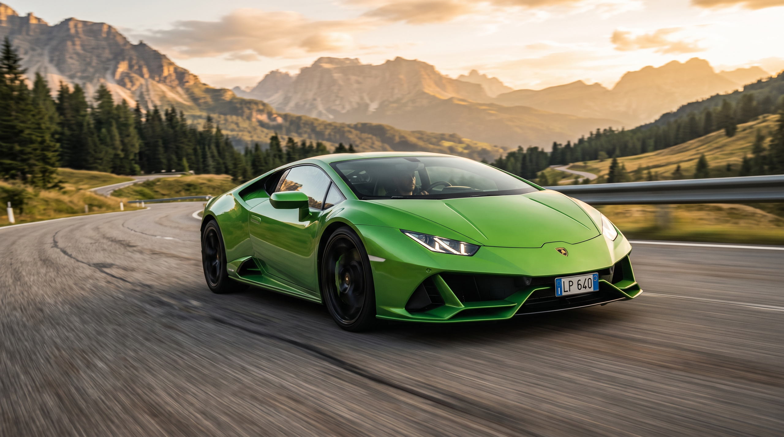 Lamborghini Huracán EVO on a mountain road — the experience behind the cost to own a Lamborghini Huracán