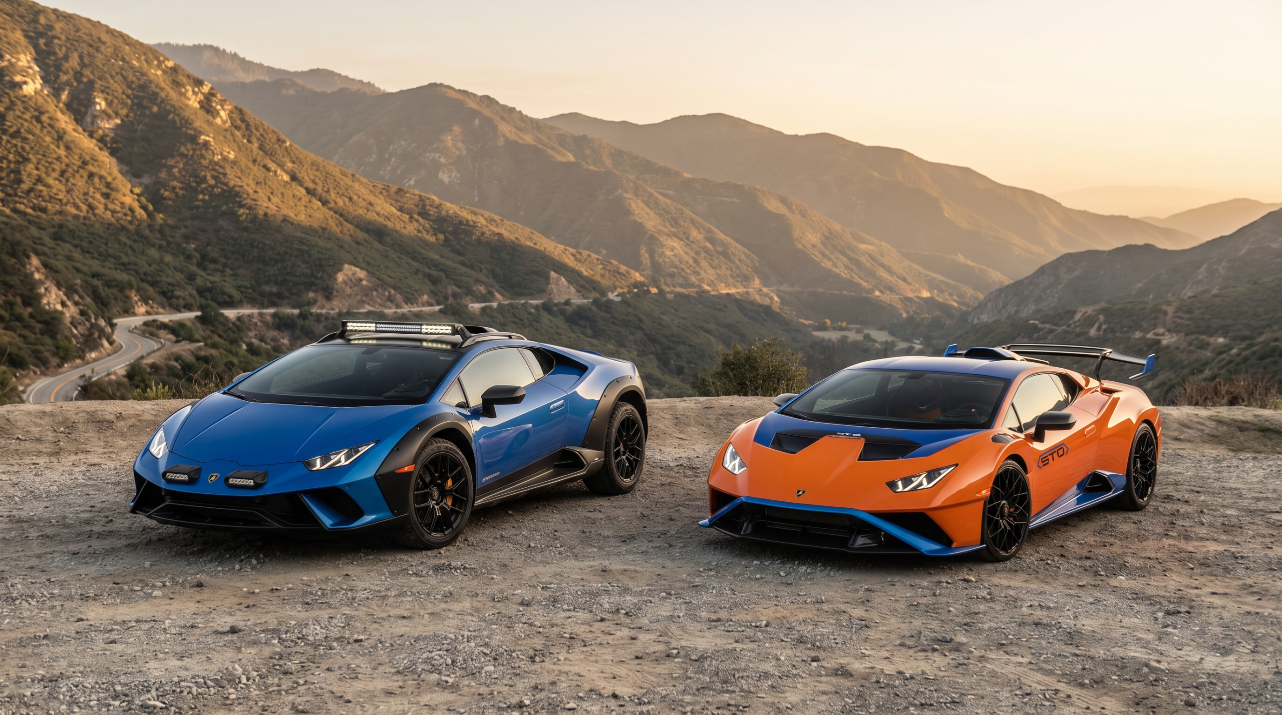 Huracán Sterrato and STO side by side — variant choice shapes the cost to own a Lamborghini Huracán