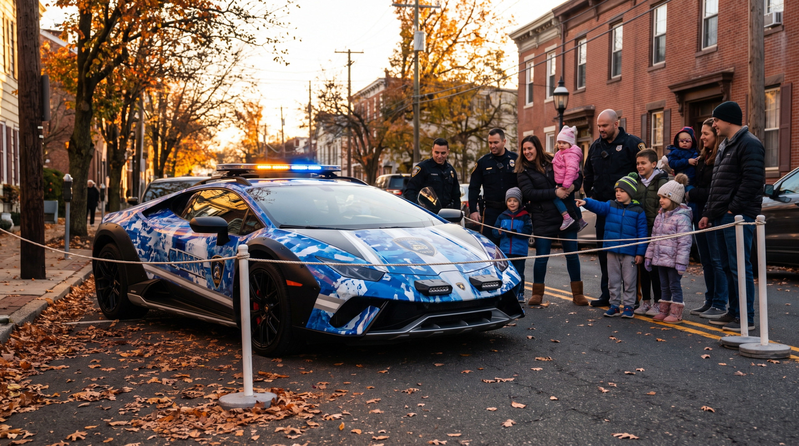 Lamborghini Paramus loaned Huracán Sterrato in community-awareness livery at a Bergen County event (illustrative)