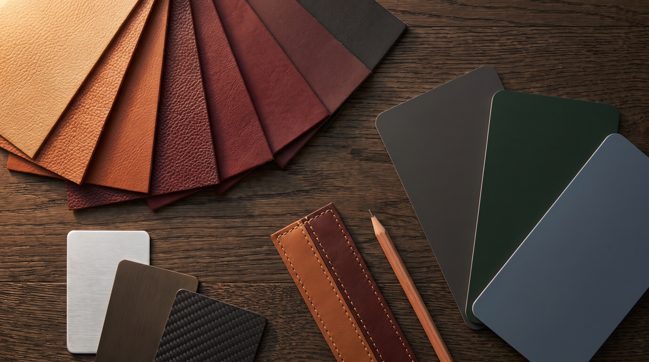 Bespoke leather, paint and trim samples, where luxury cars now make their margin