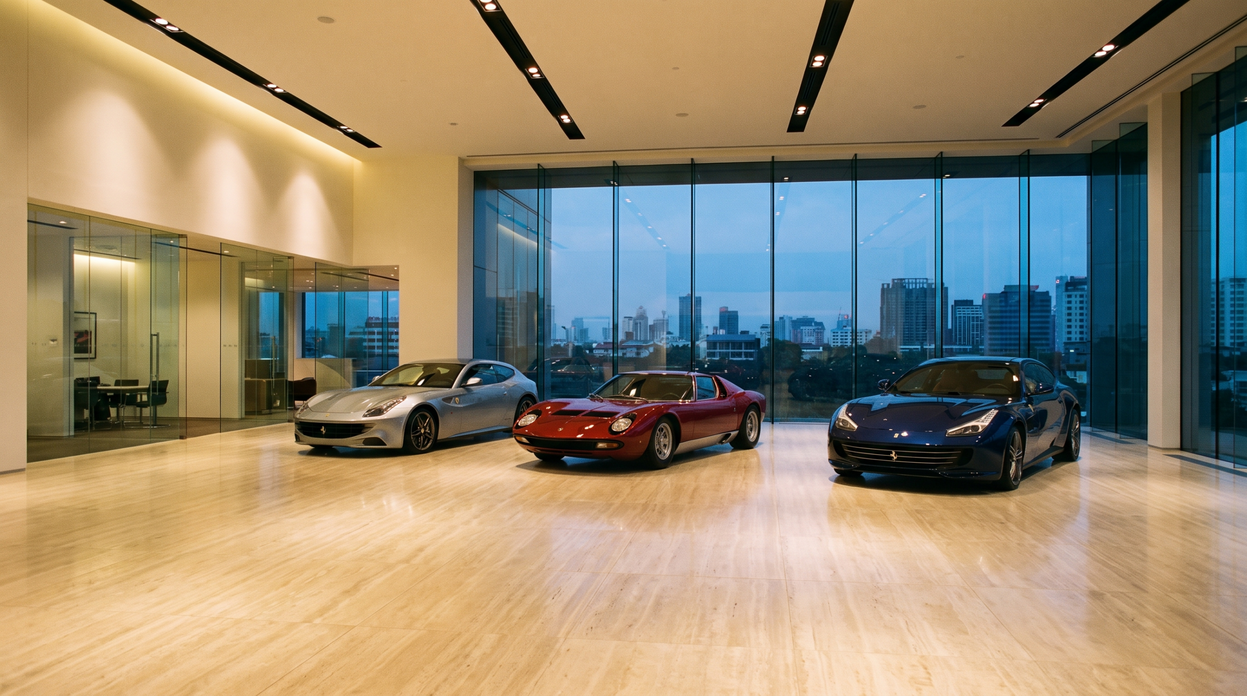 Dealership showroom, one side of the private seller versus dealer decision