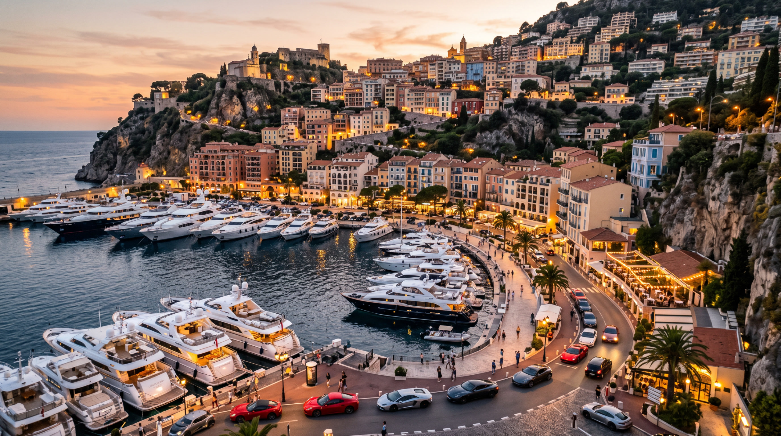 Monaco harbour, the densest of the supercar capitals by a wide margin