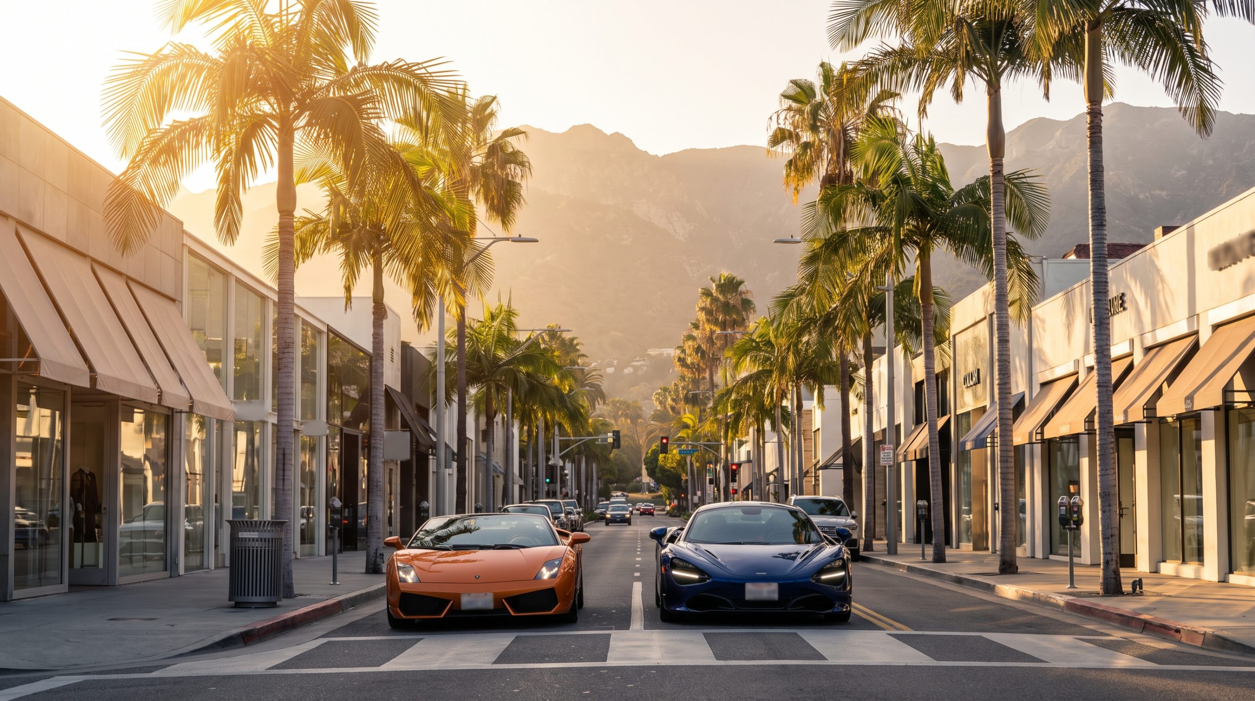 Sunbelt boulevard where climate turns owned cars into seen cars in the supercar capitals