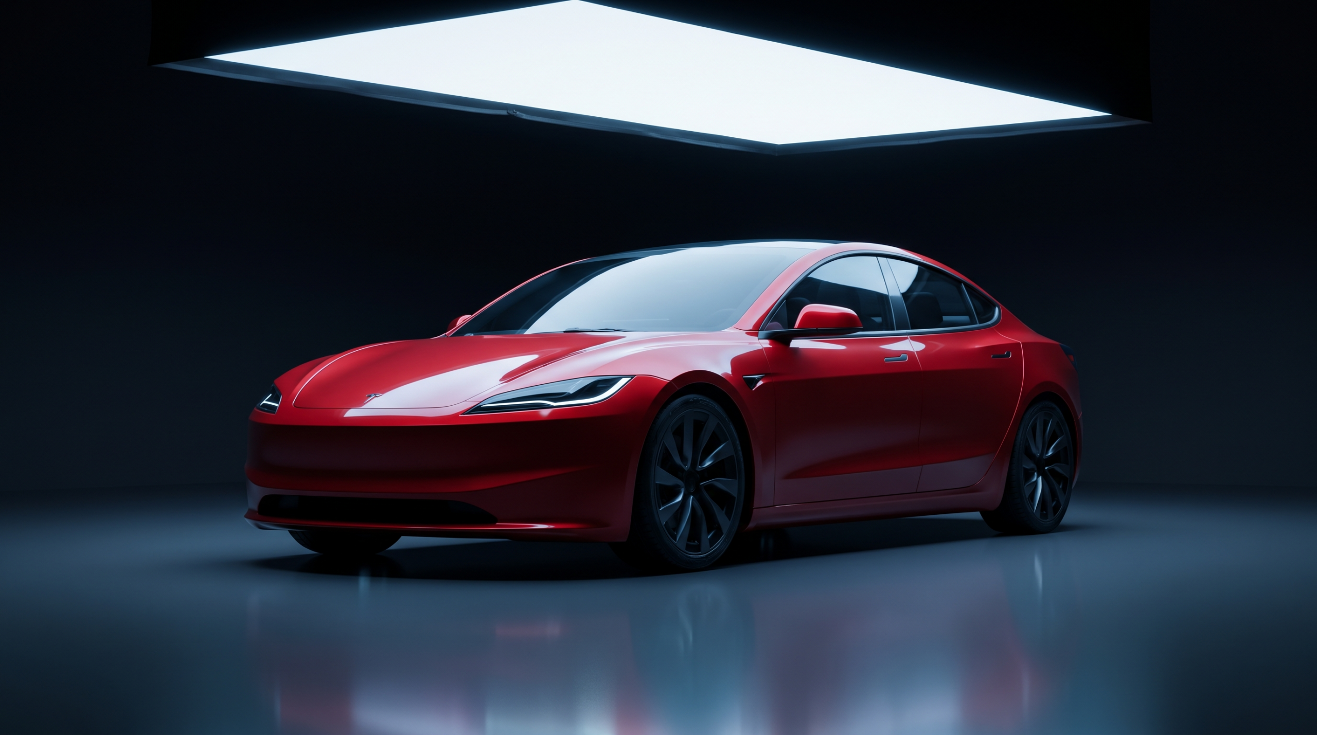 A low red electric roadster concept, illustrating the Tesla Roadster shown in 2017
